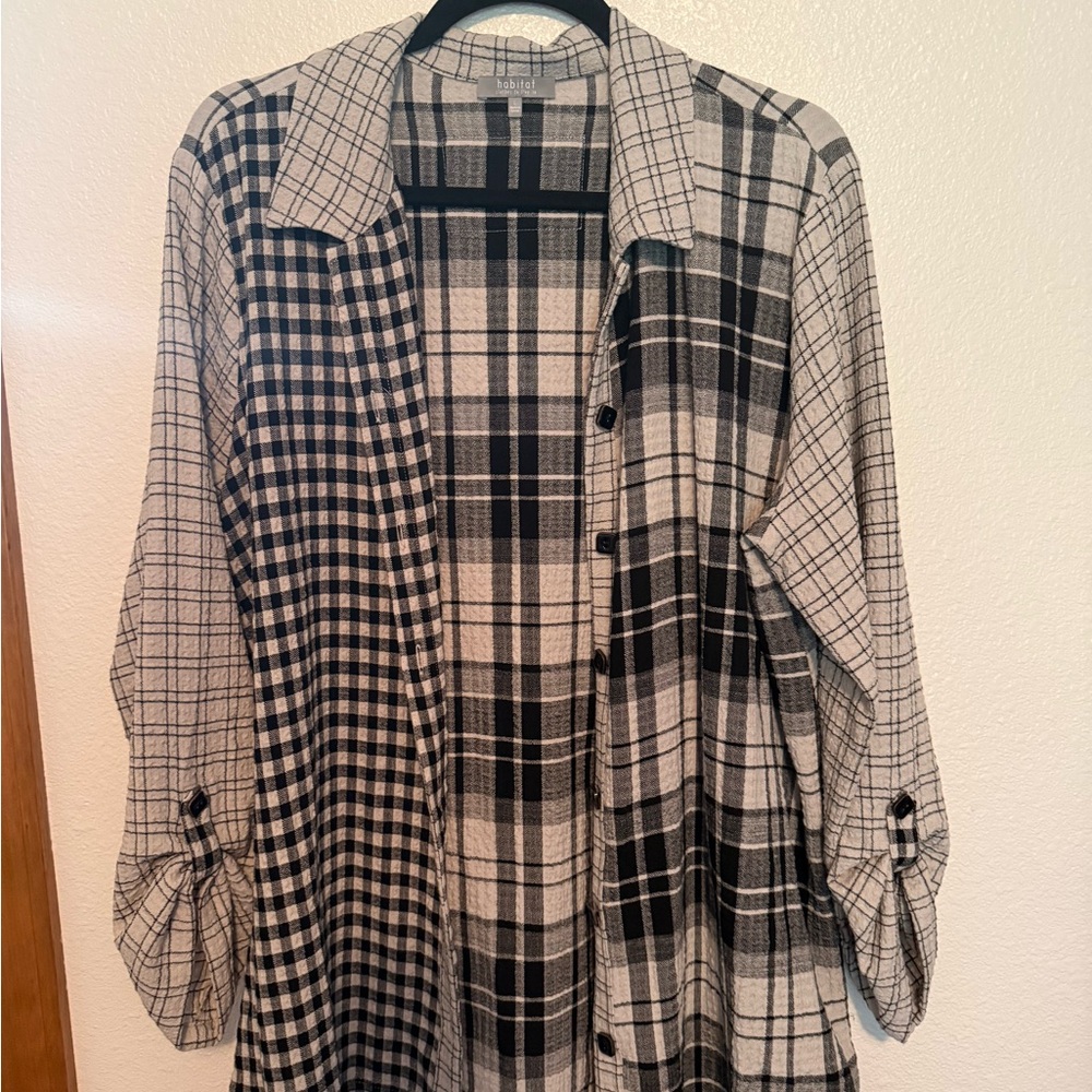 Habitat Black and White Plaid Blazer